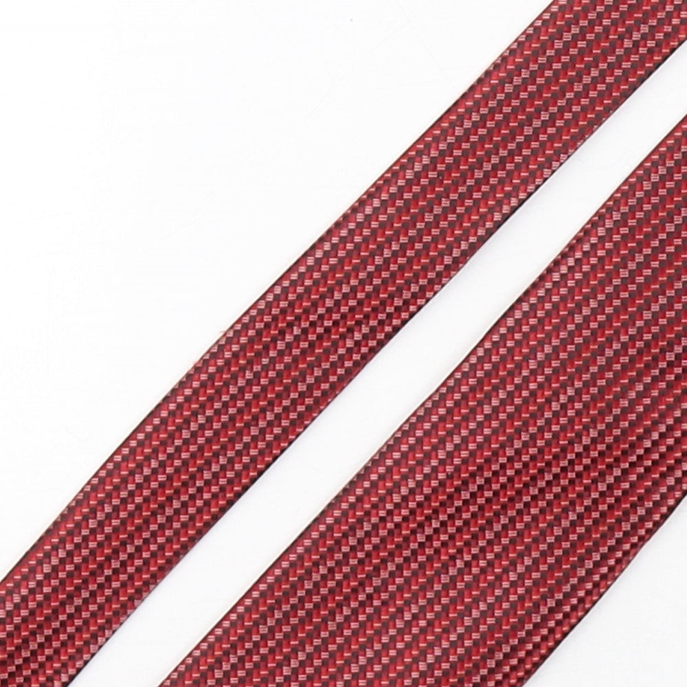 Florence Mens Red Geometric Silk Pointed Tie One Size