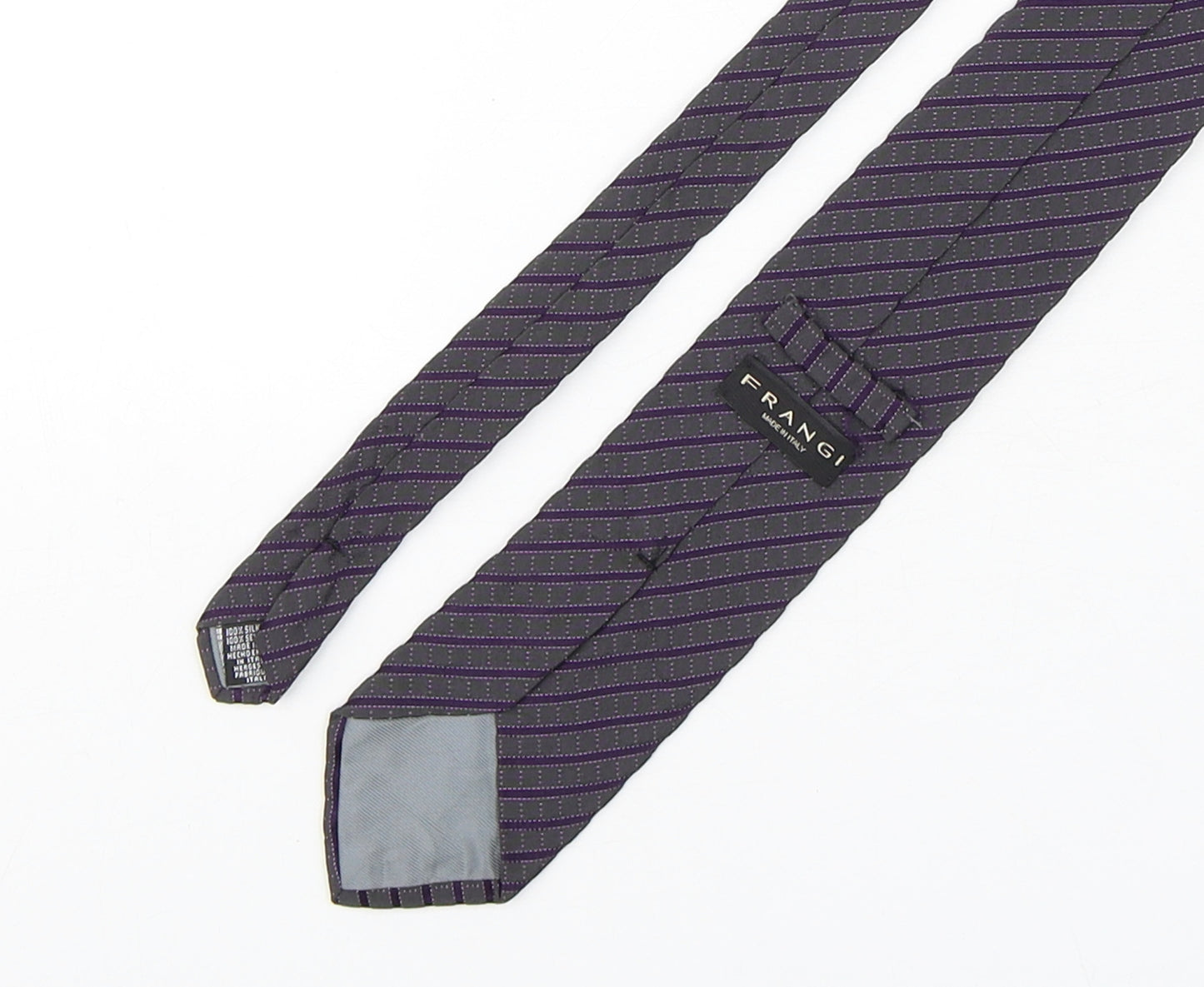 Frangi  Mens Multicoloured Striped Silk Pointed Tie One Size