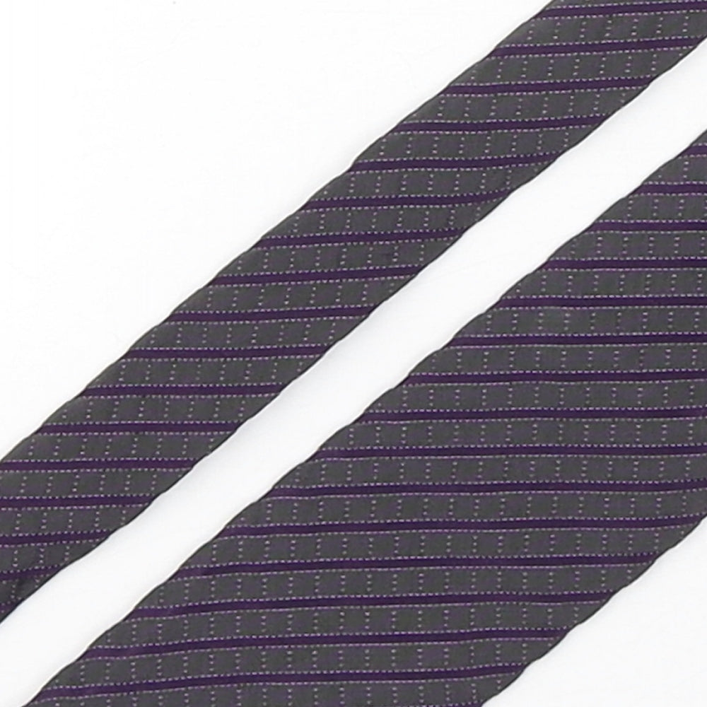 Frangi  Mens Multicoloured Striped Silk Pointed Tie One Size