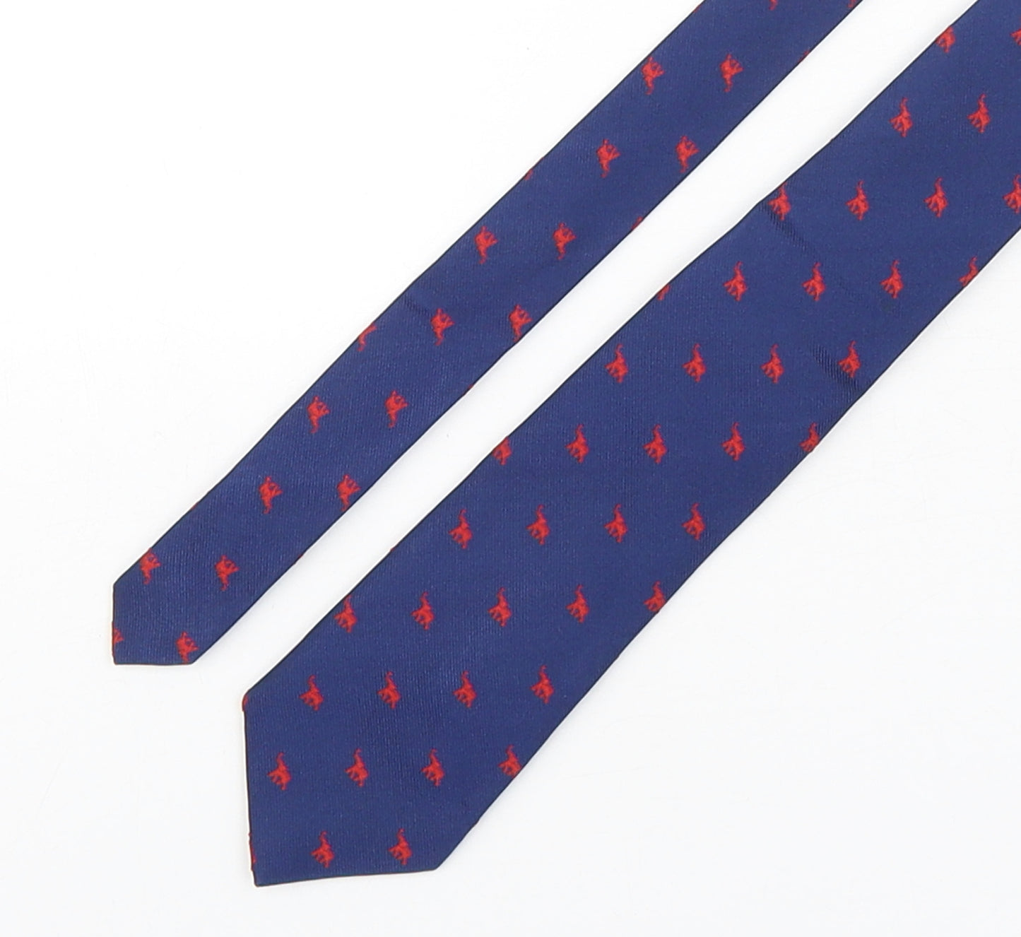 PreWorn  Mens Blue Geometric Silk Pointed Tie One Size - Elephants