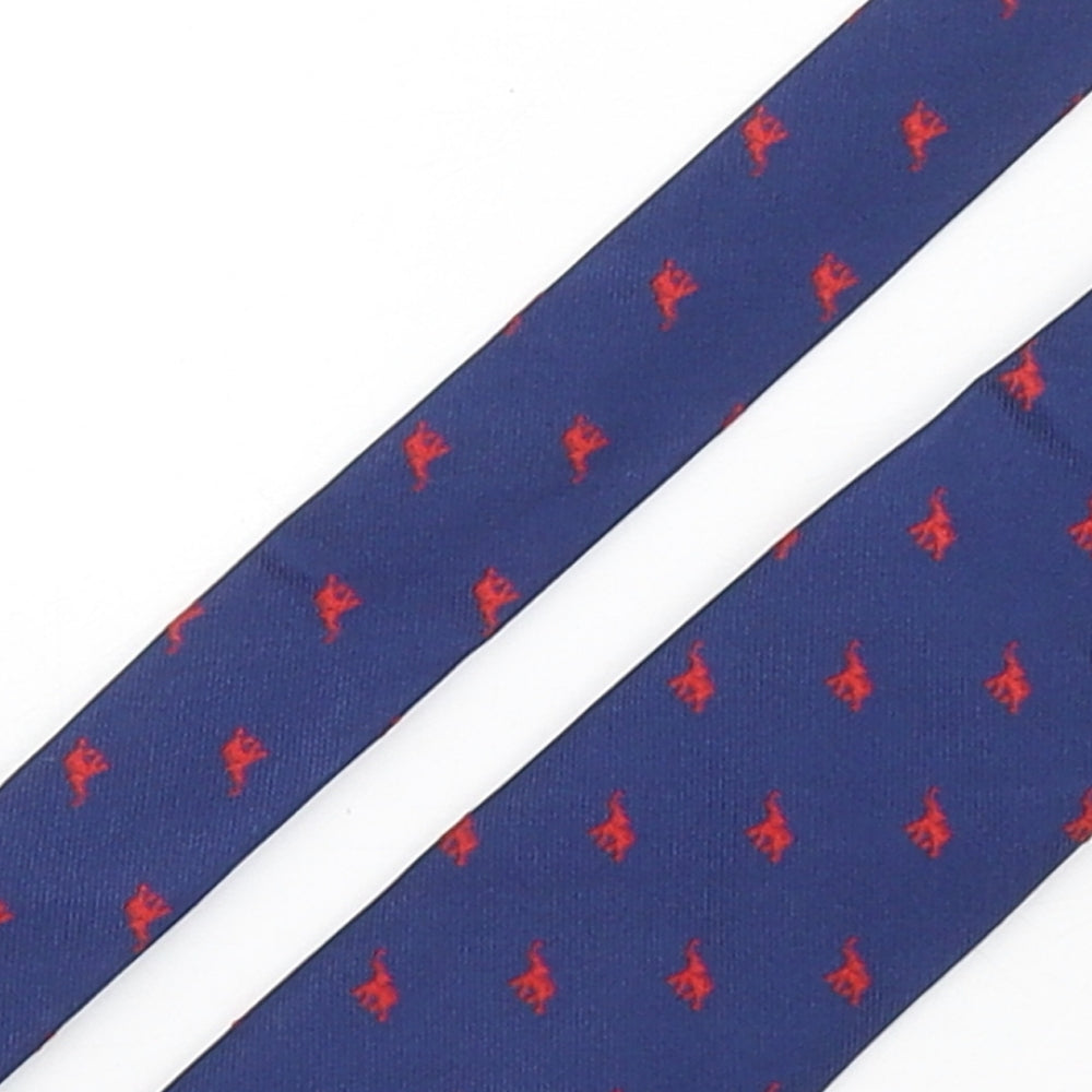 PreWorn  Mens Blue Geometric Silk Pointed Tie One Size - Elephants
