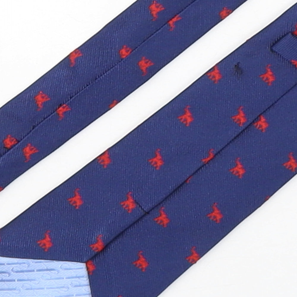 PreWorn  Mens Blue Geometric Silk Pointed Tie One Size - Elephants