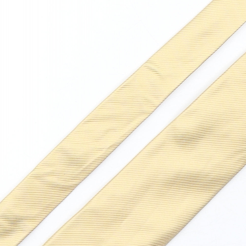 Marks and Spencer Mens Gold  Silk Pointed Tie One Size