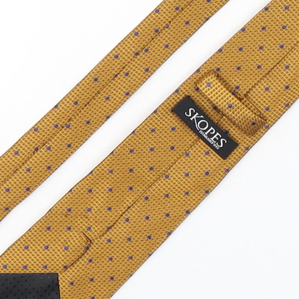 Skopes  Mens Multicoloured Polka Dot Polyester Pointed Tie One Size