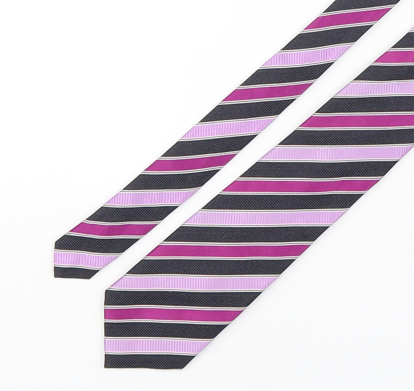 Marks and Spencer Mens Multicoloured Striped Silk Pointed Tie One Size