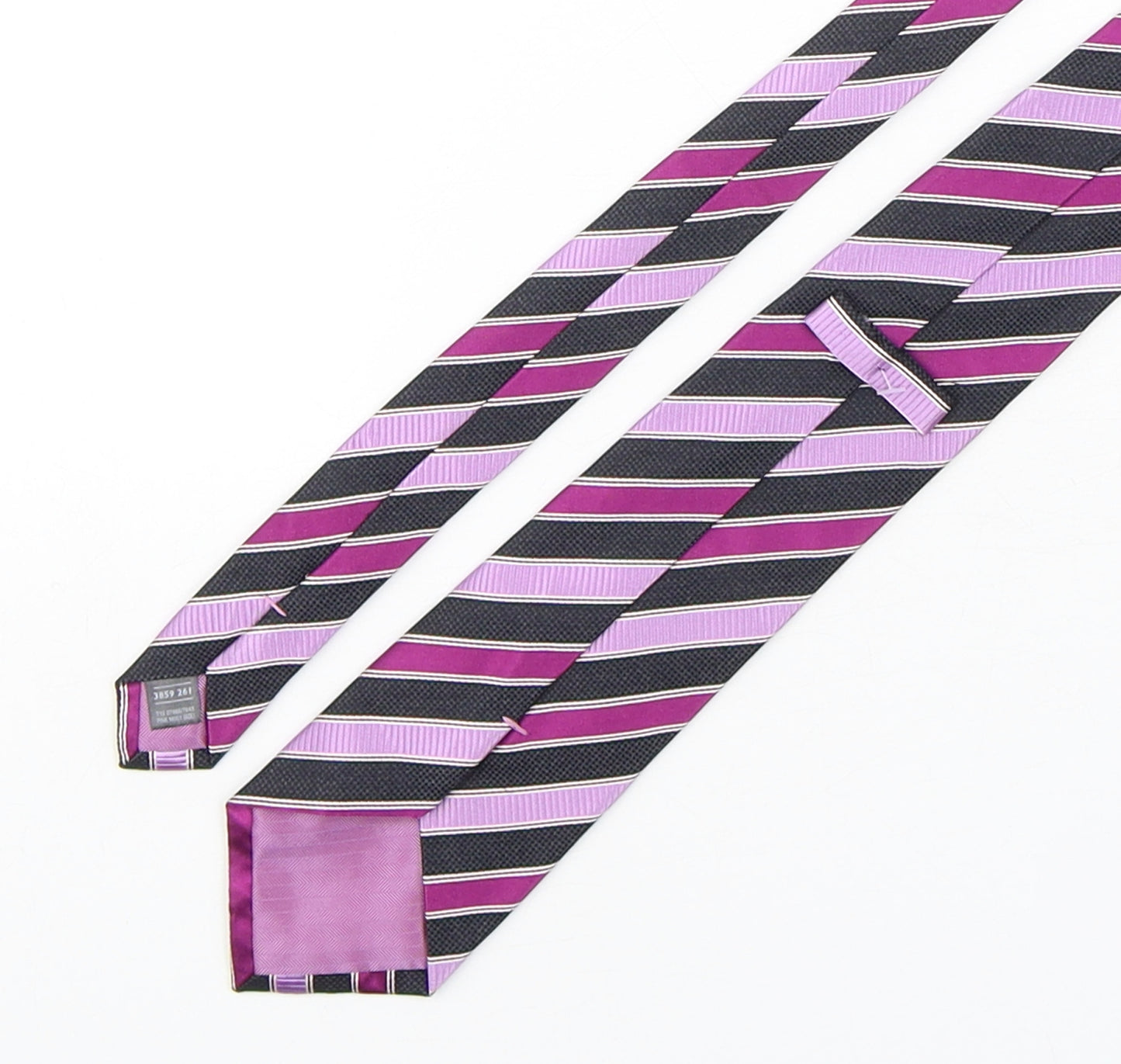 Marks and Spencer Mens Multicoloured Striped Silk Pointed Tie One Size
