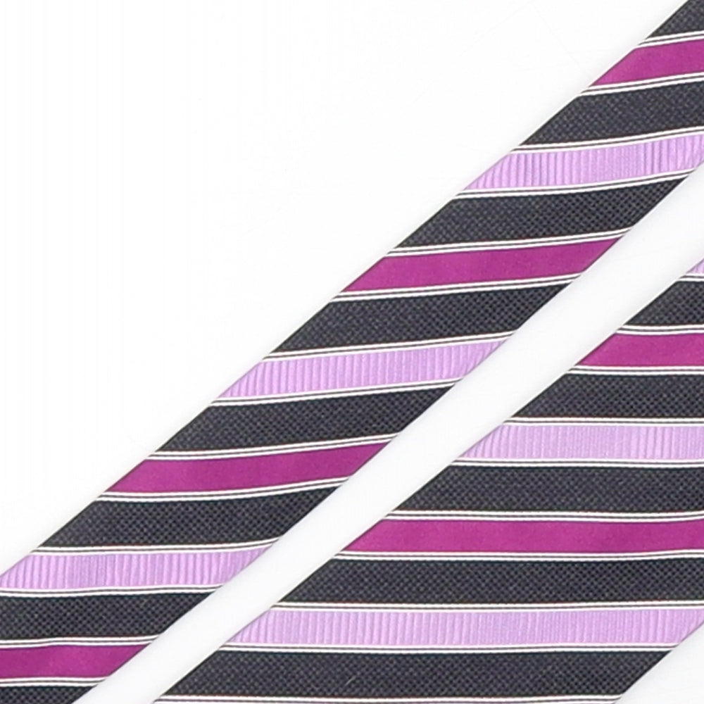 Marks and Spencer Mens Multicoloured Striped Silk Pointed Tie One Size