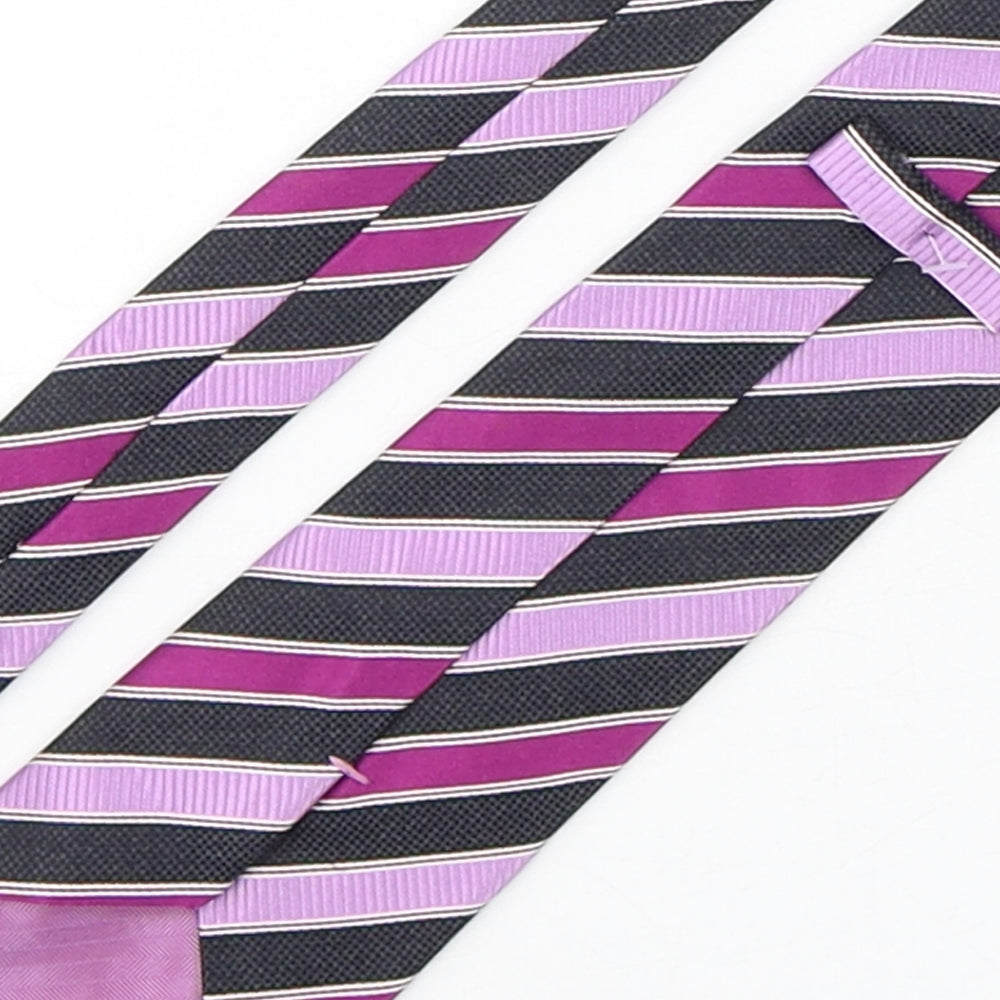 Marks and Spencer Mens Multicoloured Striped Silk Pointed Tie One Size