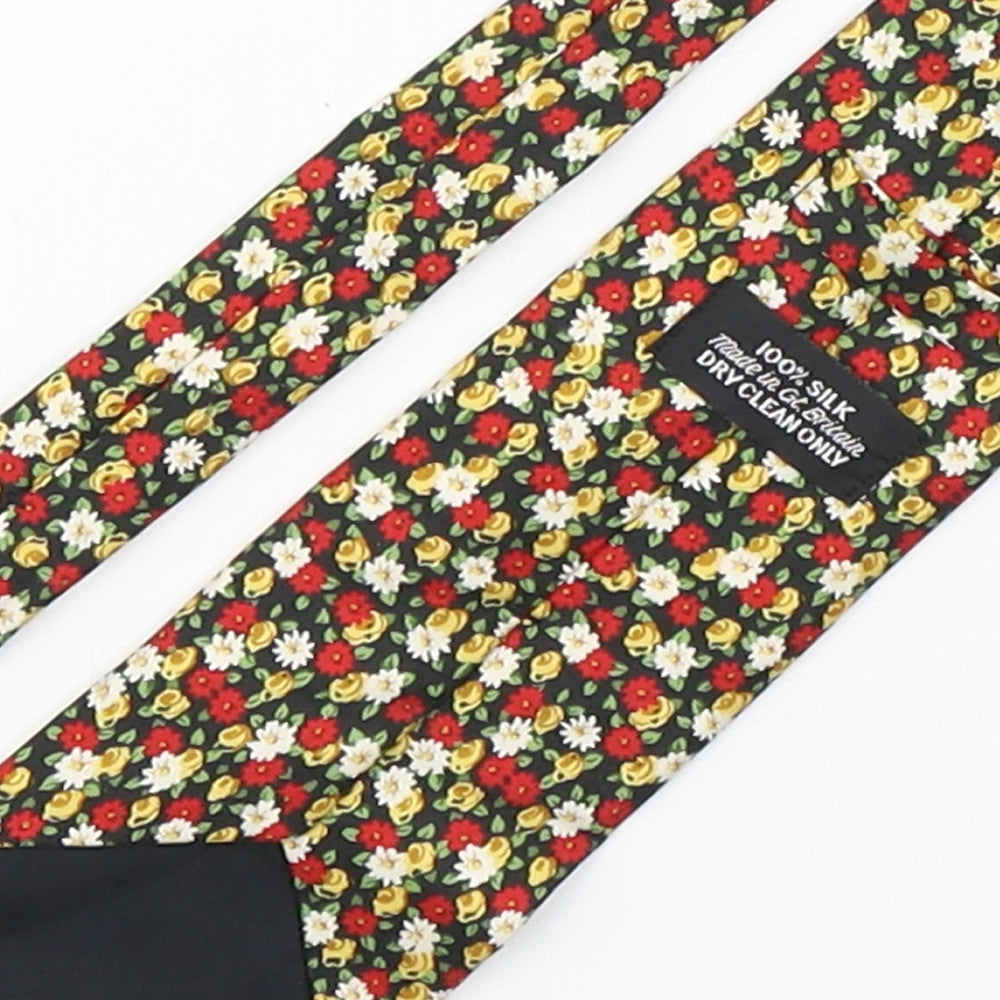 Preworn Mens Multicoloured Floral Silk Pointed Tie One Size