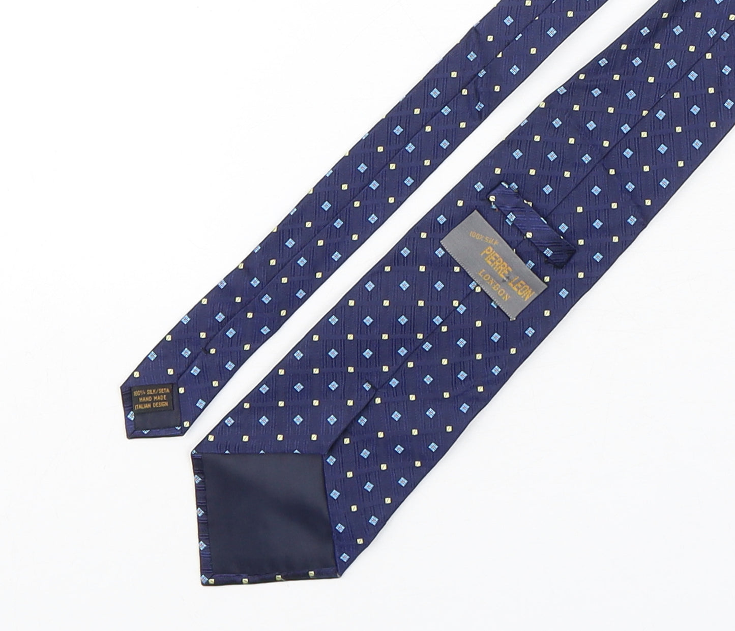 Pierre Leon  Mens Multicoloured Geometric Silk Pointed Tie One Size