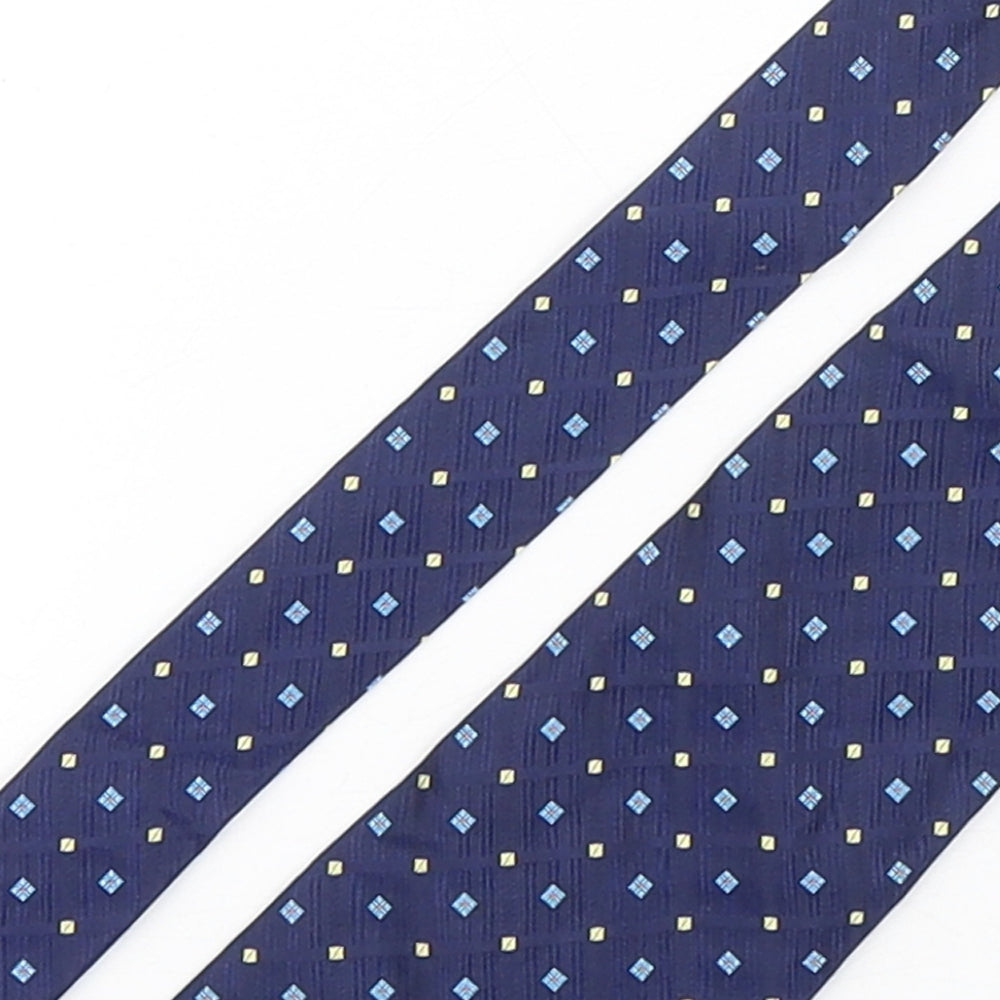 Pierre Leon  Mens Multicoloured Geometric Silk Pointed Tie One Size