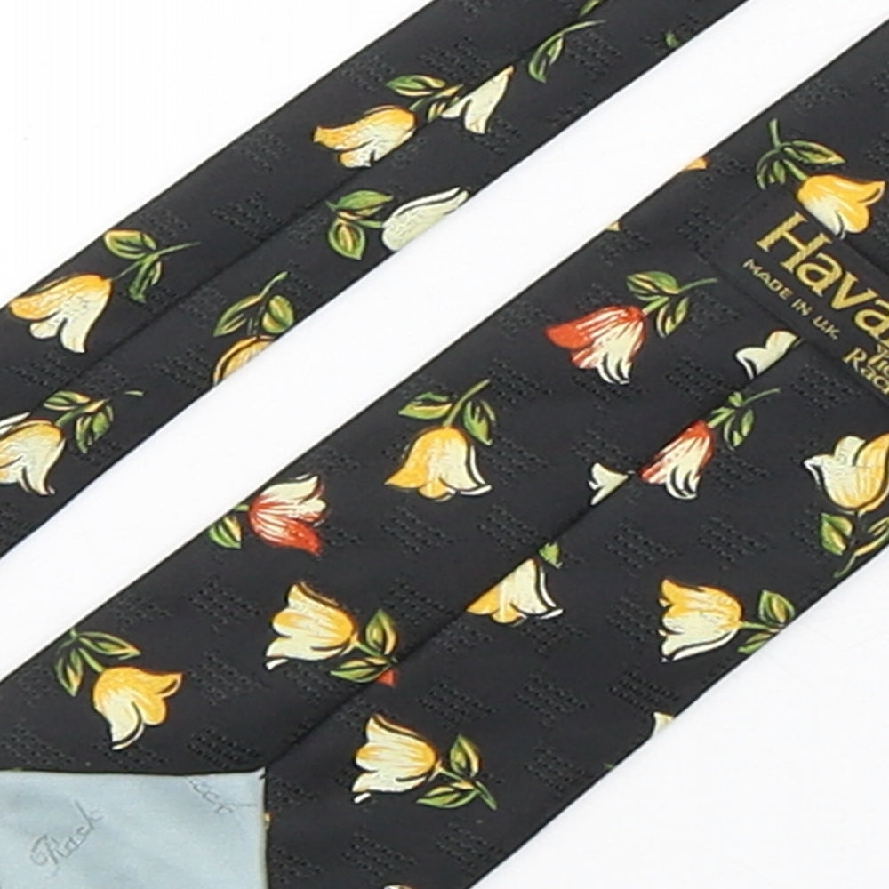 Havana  Mens Multicoloured Floral Polyester Pointed Tie One Size