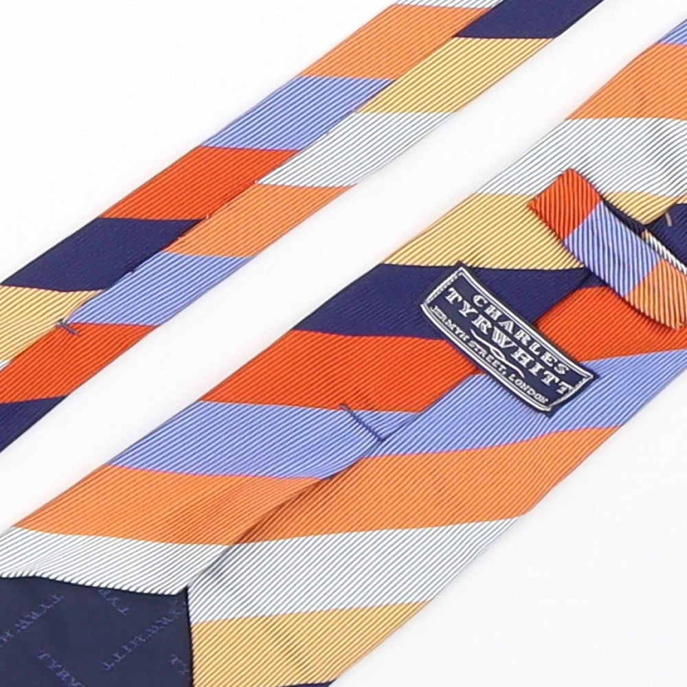 Charles Tyrwhitt Mens Multicoloured Striped Silk Pointed Tie One Size
