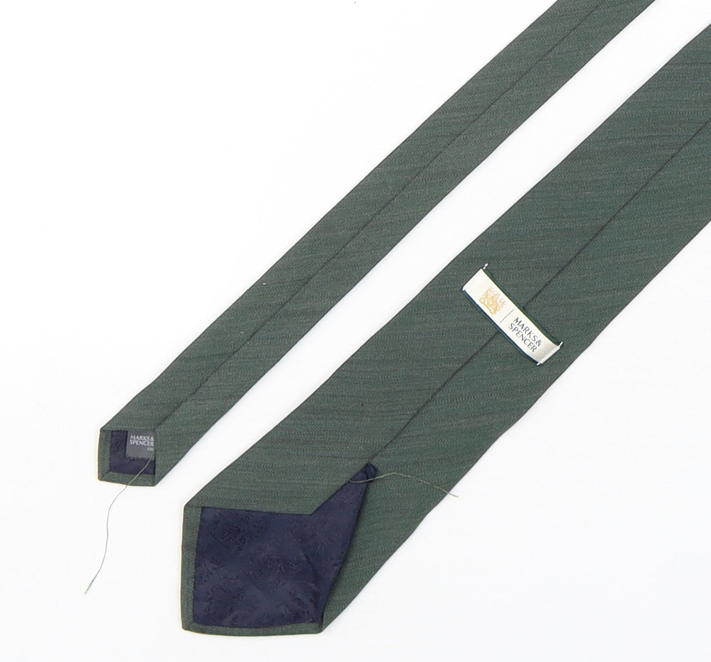 Marks and Spencer Mens Green  Polyester Pointed Tie One Size