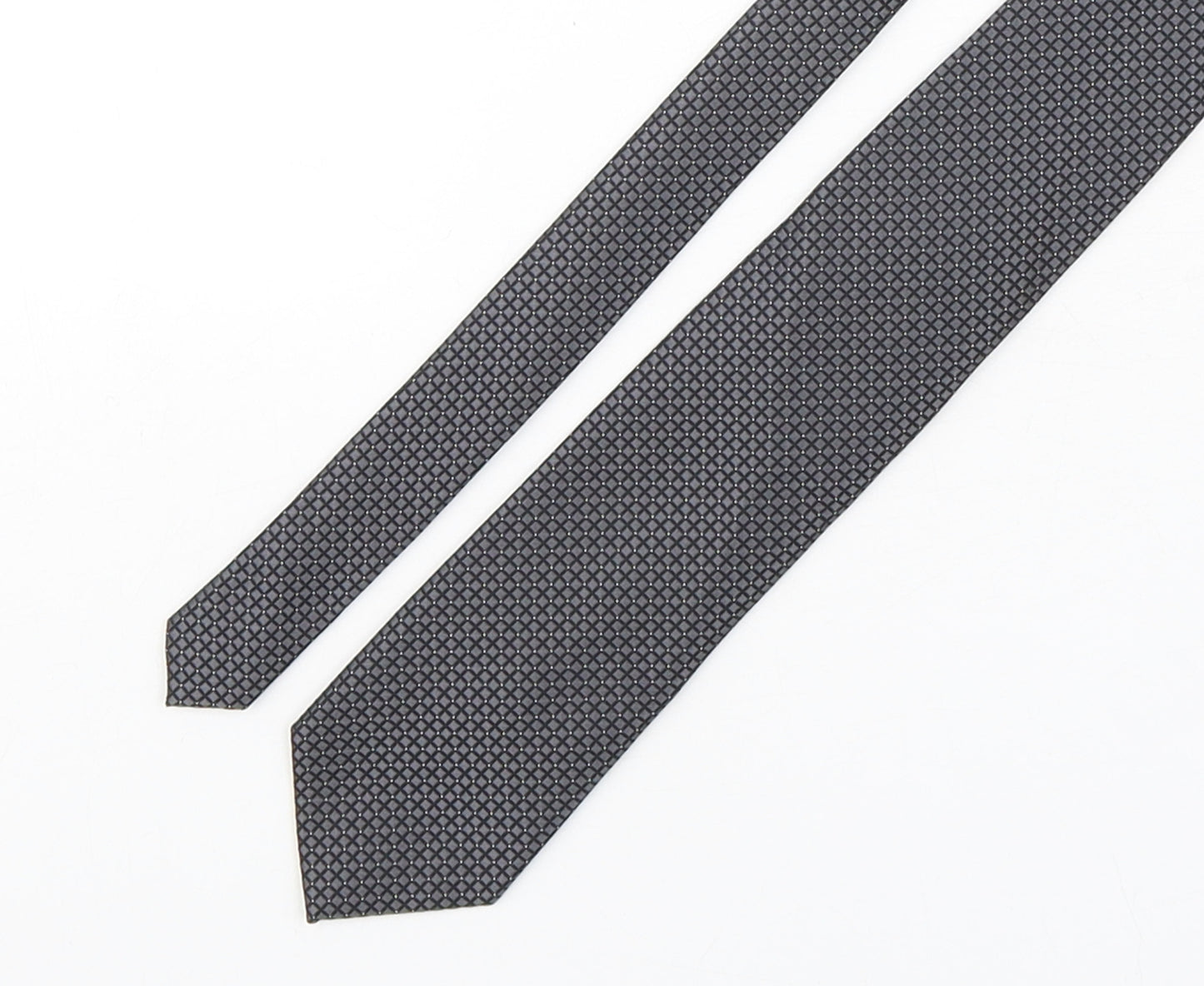 The Collection by Debenhams Mens Grey Plaids & Checks Polyester Pointed Tie One Size