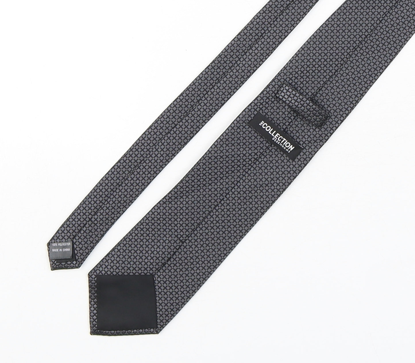 The Collection by Debenhams Mens Grey Plaids & Checks Polyester Pointed Tie One Size