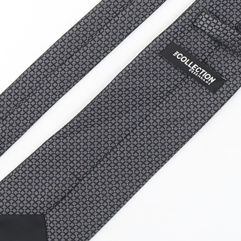 The Collection by Debenhams Mens Grey Plaids & Checks Polyester Pointed Tie One Size