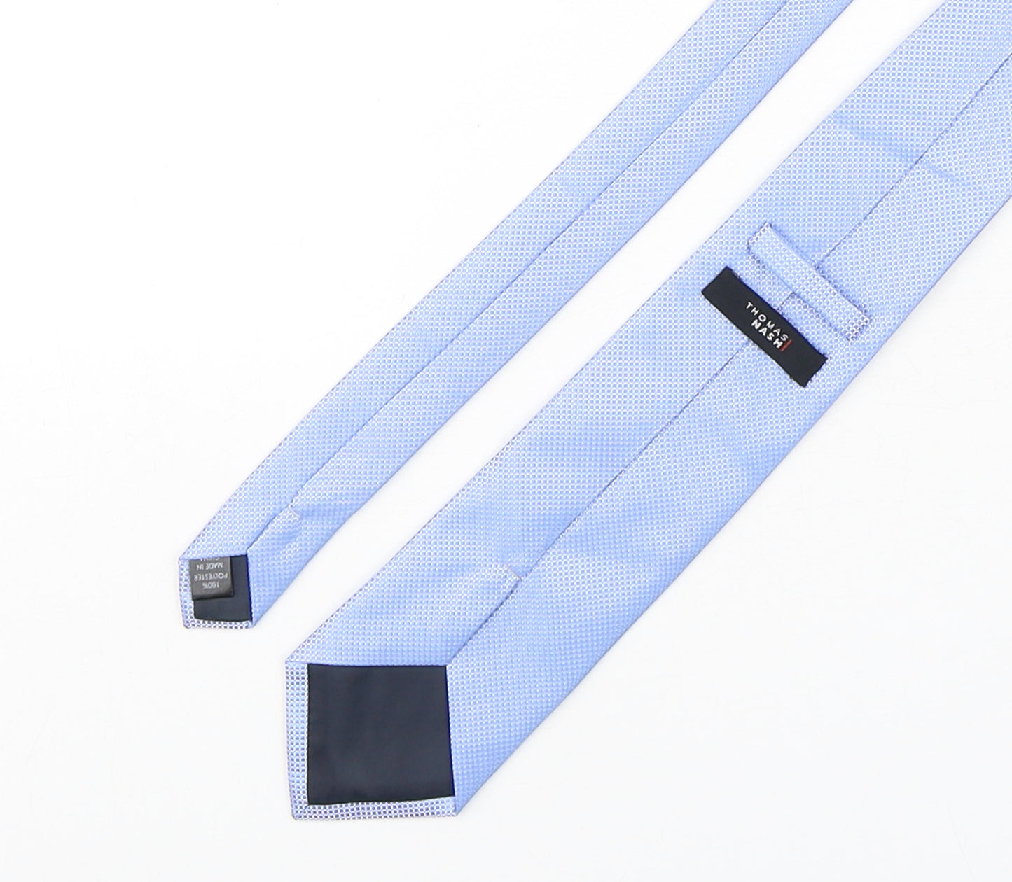 Thomas Nash  Mens Blue Grenadine Polyester Pointed Tie One Size