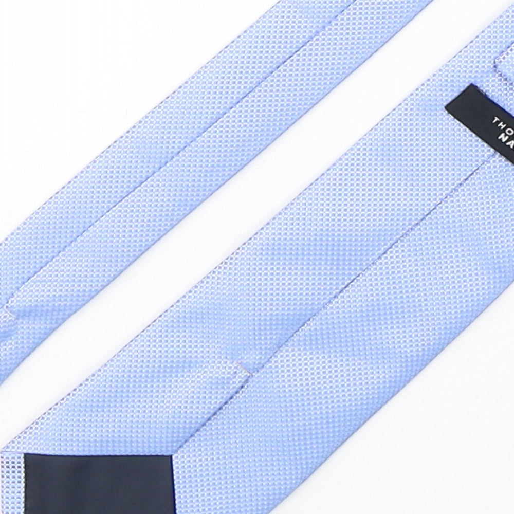 Thomas Nash  Mens Blue Grenadine Polyester Pointed Tie One Size