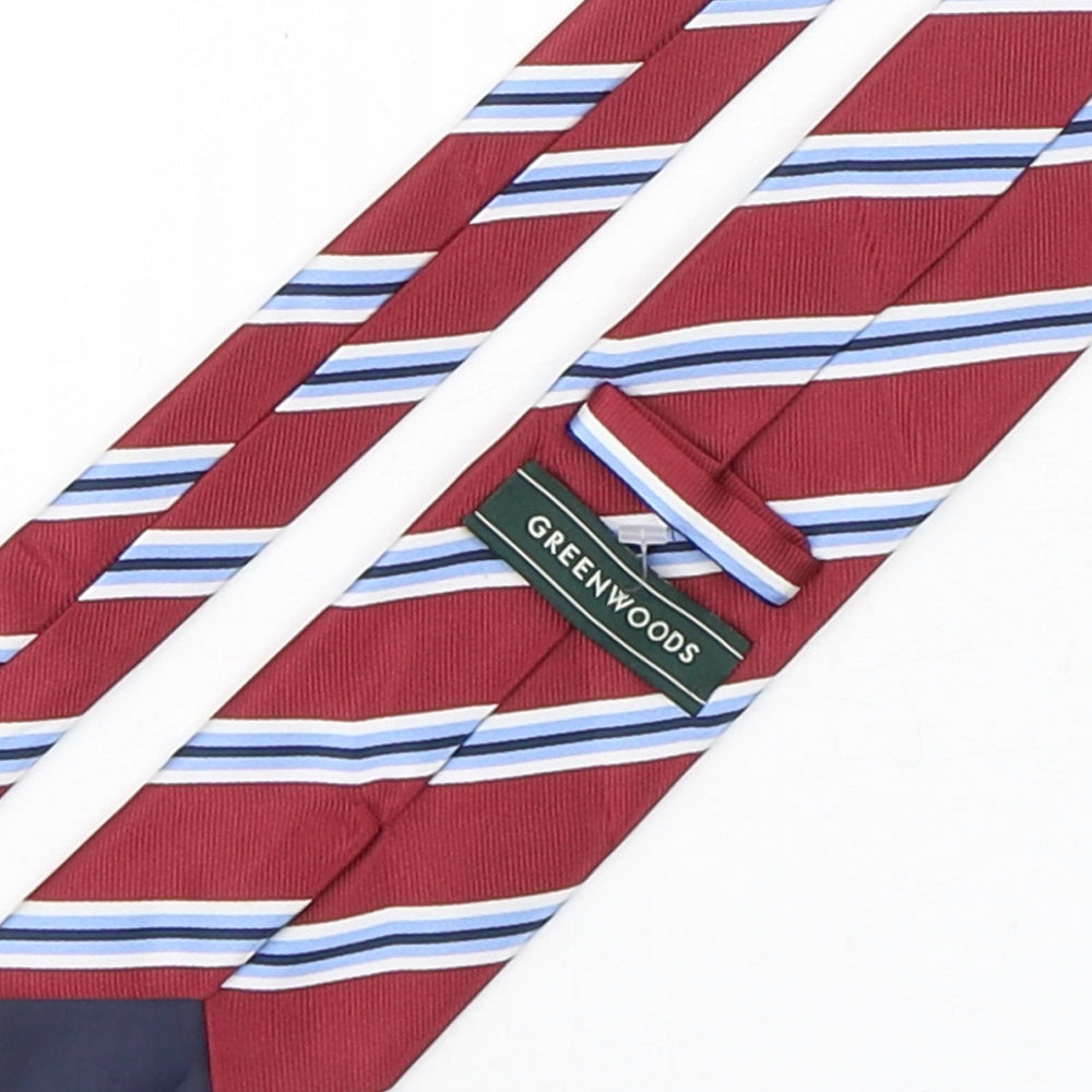 Greenwoods Mens Multicoloured Striped Polyester Pointed Tie One Size