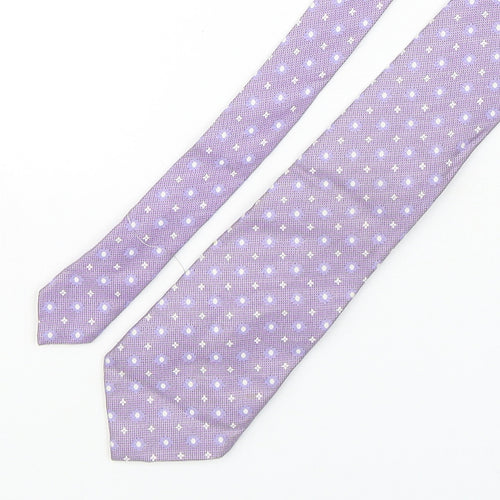 Cafe Coton  Mens Purple Geometric Silk Pointed Tie One Size