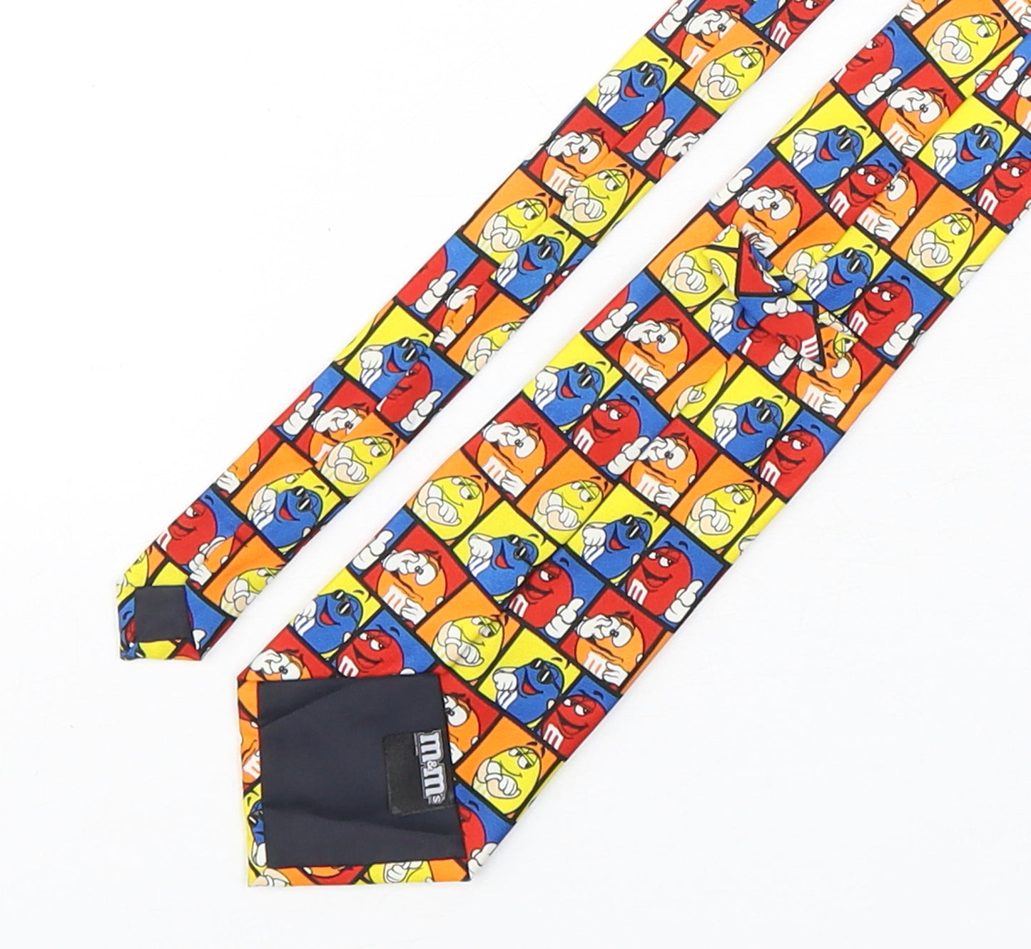 M&M's Mens Multicoloured Geometric Polyester Pointed Tie One Size