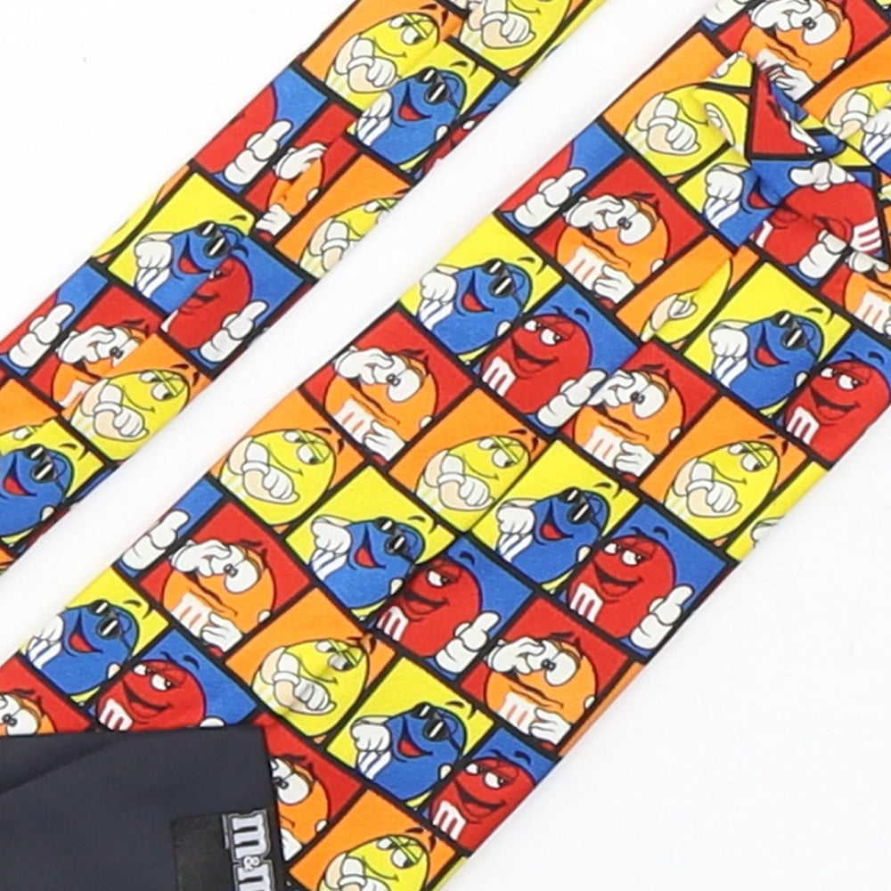 M&M's Mens Multicoloured Geometric Polyester Pointed Tie One Size