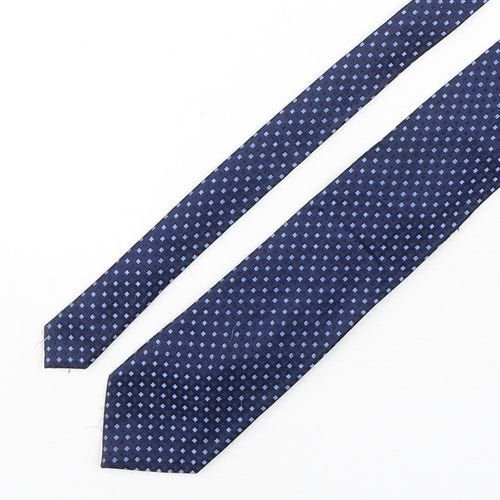 Tie Rack  Mens Blue Geometric Silk Pointed Tie One Size