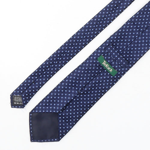 Tie Rack  Mens Blue Geometric Silk Pointed Tie One Size