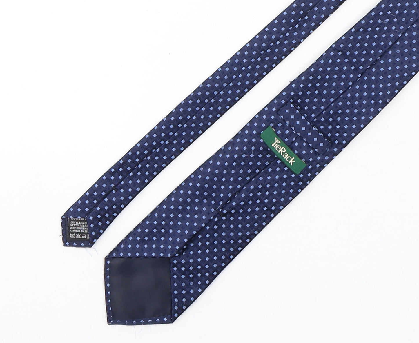 Tie Rack  Mens Blue Geometric Silk Pointed Tie One Size