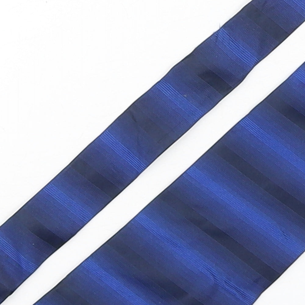 Milltown Mens Blue Striped Silk Pointed Tie One Size