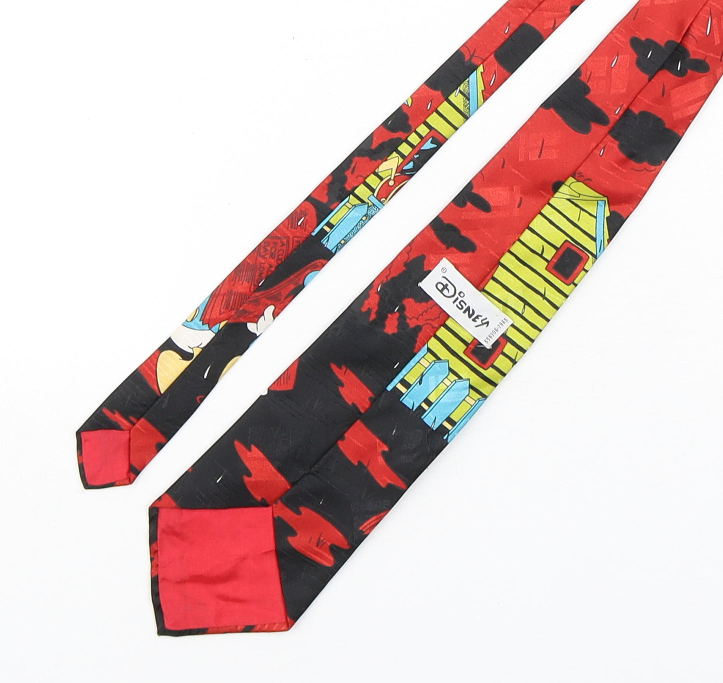 Disney Mens Multicoloured Geometric Polyester Pointed Tie One Size - Donald Duck