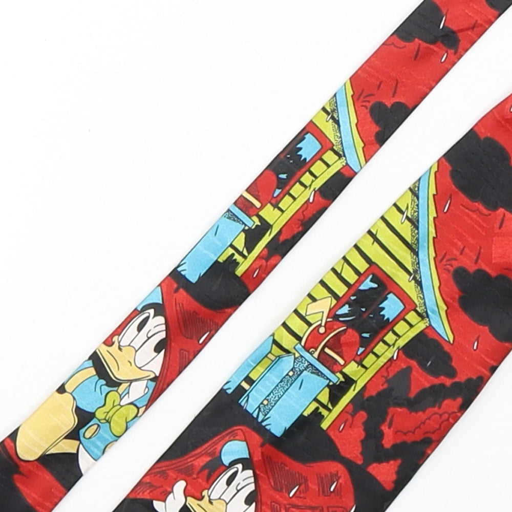 Disney Mens Multicoloured Geometric Polyester Pointed Tie One Size - Donald Duck