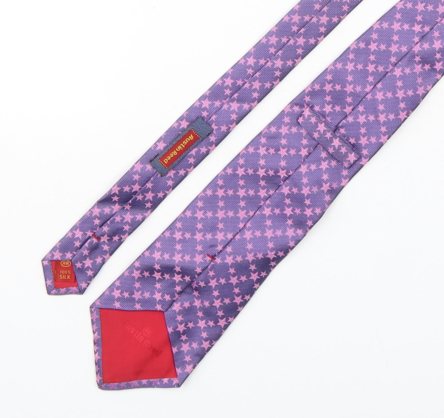 Austin Reed Mens Purple Geometric Silk Pointed Tie One Size