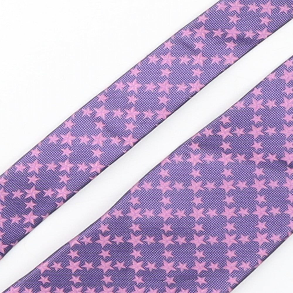 Austin Reed Mens Purple Geometric Silk Pointed Tie One Size