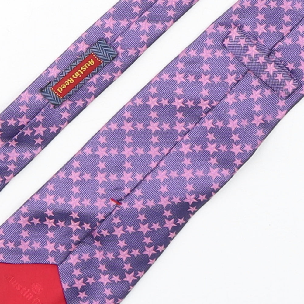 Austin Reed Mens Purple Geometric Silk Pointed Tie One Size