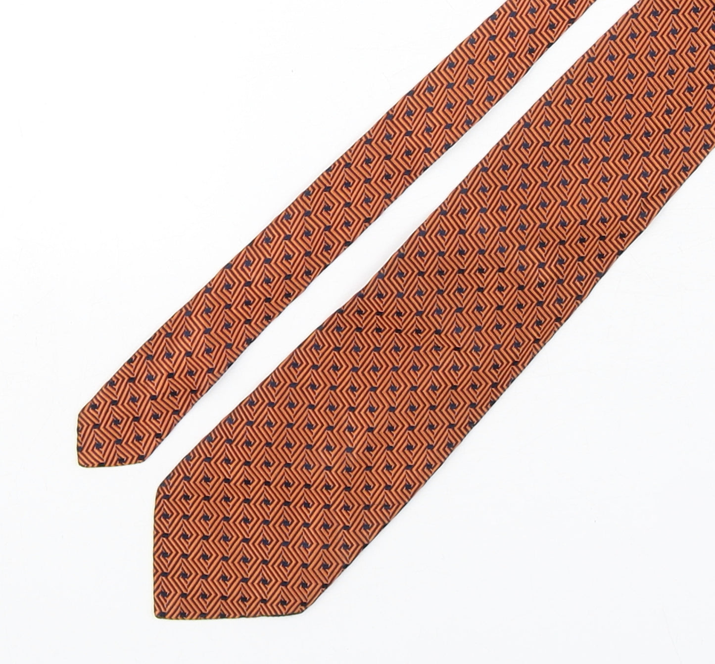 Marks and Spencer Mens Bronze Geometric Silk Pointed Tie One Size