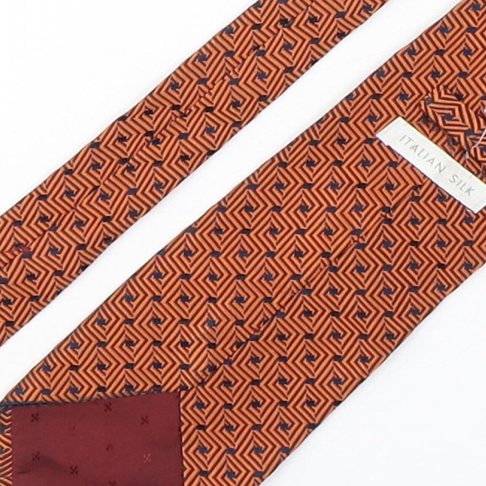 Marks and Spencer Mens Bronze Geometric Silk Pointed Tie One Size