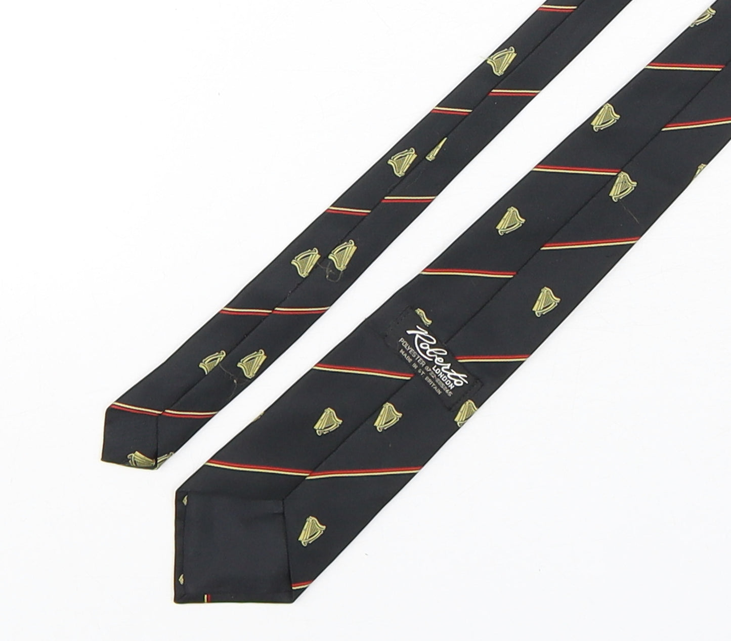 Roberto  Mens Multicoloured Striped Polyester Pointed Tie One Size - Guinness