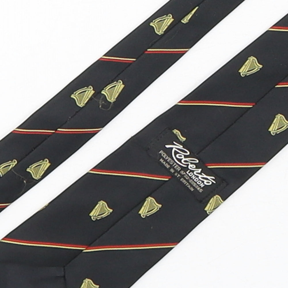 Roberto  Mens Multicoloured Striped Polyester Pointed Tie One Size - Guinness