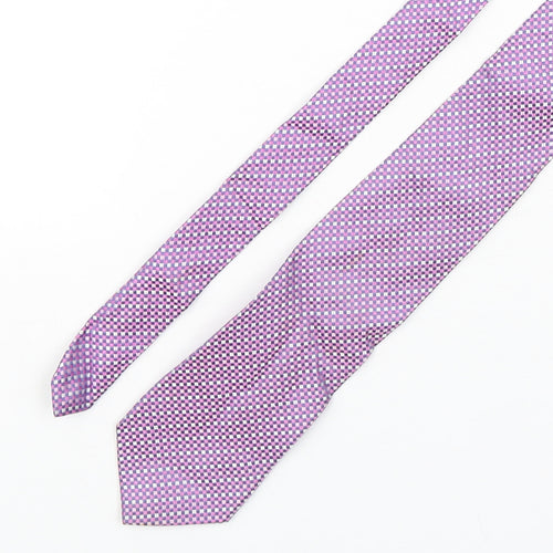 Marks and Spencer Mens Multicoloured Plaids & Checks Silk Pointed Tie One Size