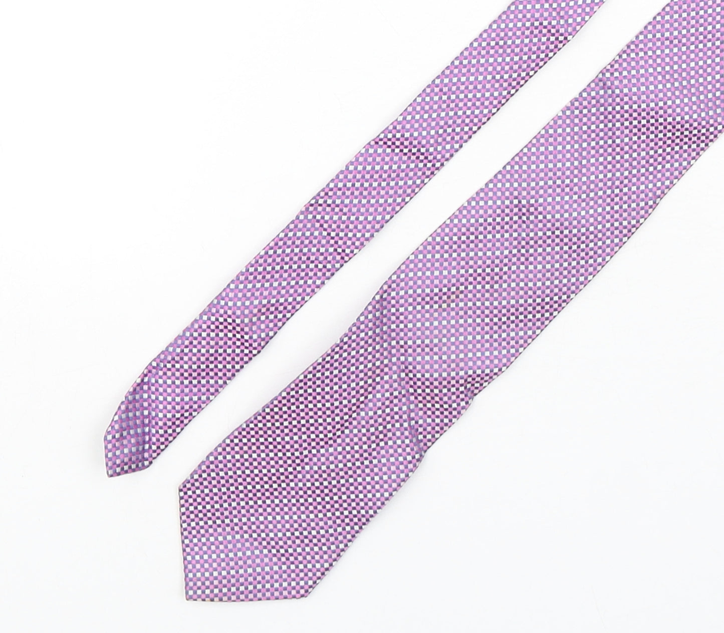 Marks and Spencer Mens Multicoloured Plaids & Checks Silk Pointed Tie One Size