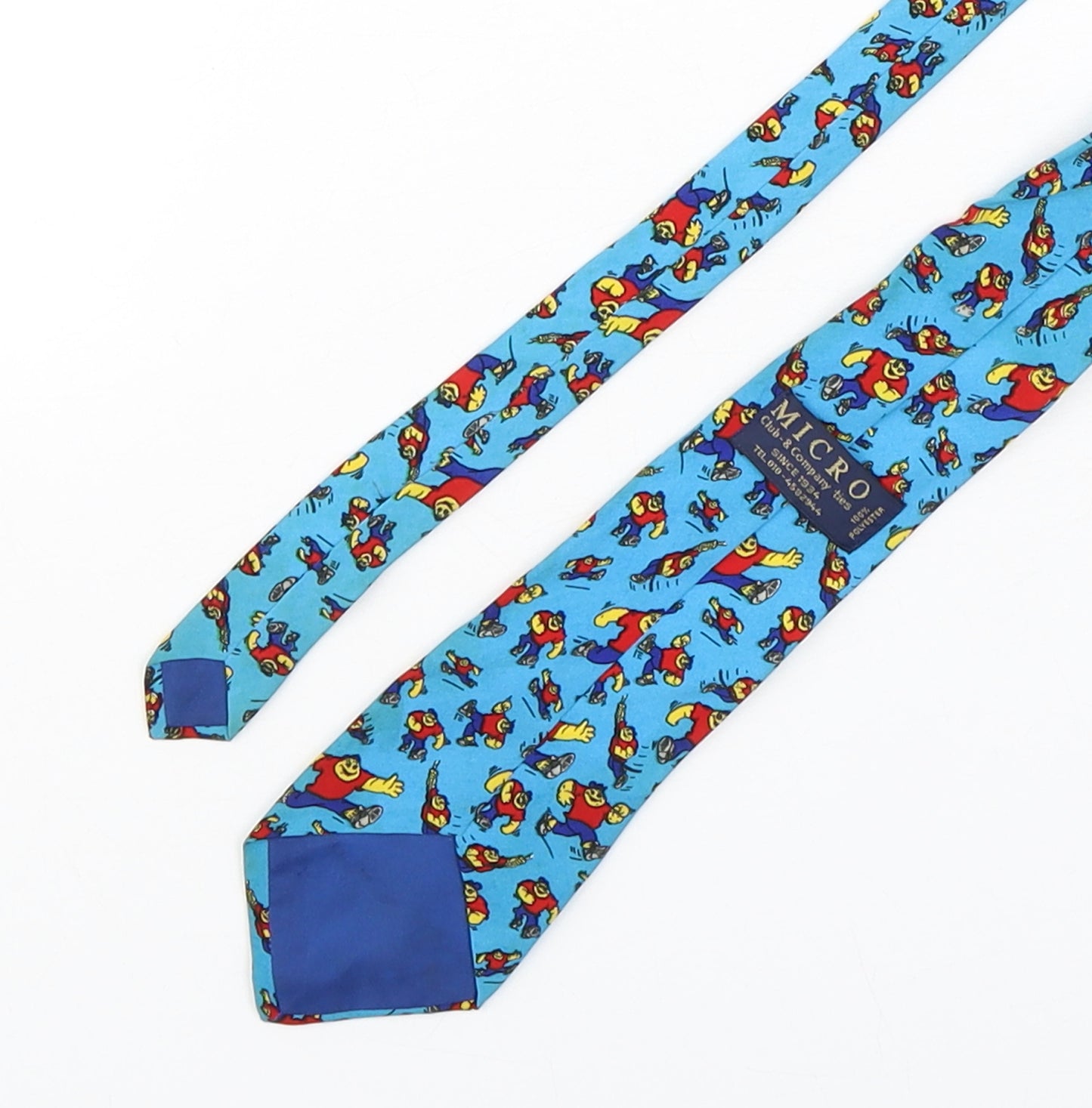 Micro  Mens Multicoloured Geometric Polyester Pointed Tie One Size