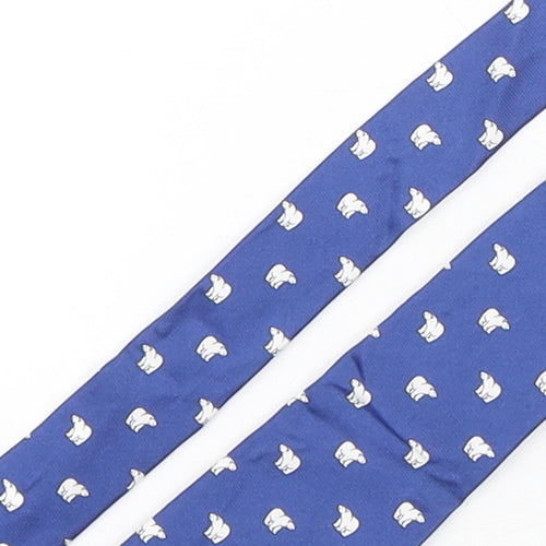 John Lewis  Mens Blue Geometric Silk Pointed Tie One Size