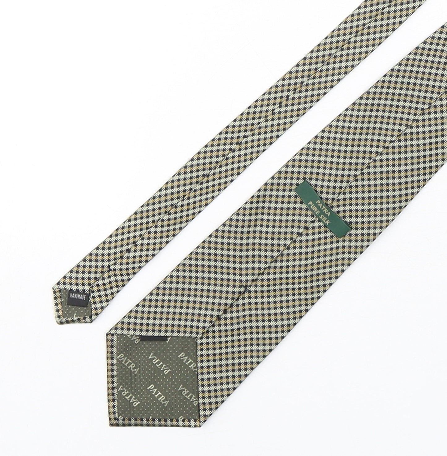 Patra Mens Multicoloured Houndstooth Silk Pointed Tie One Size