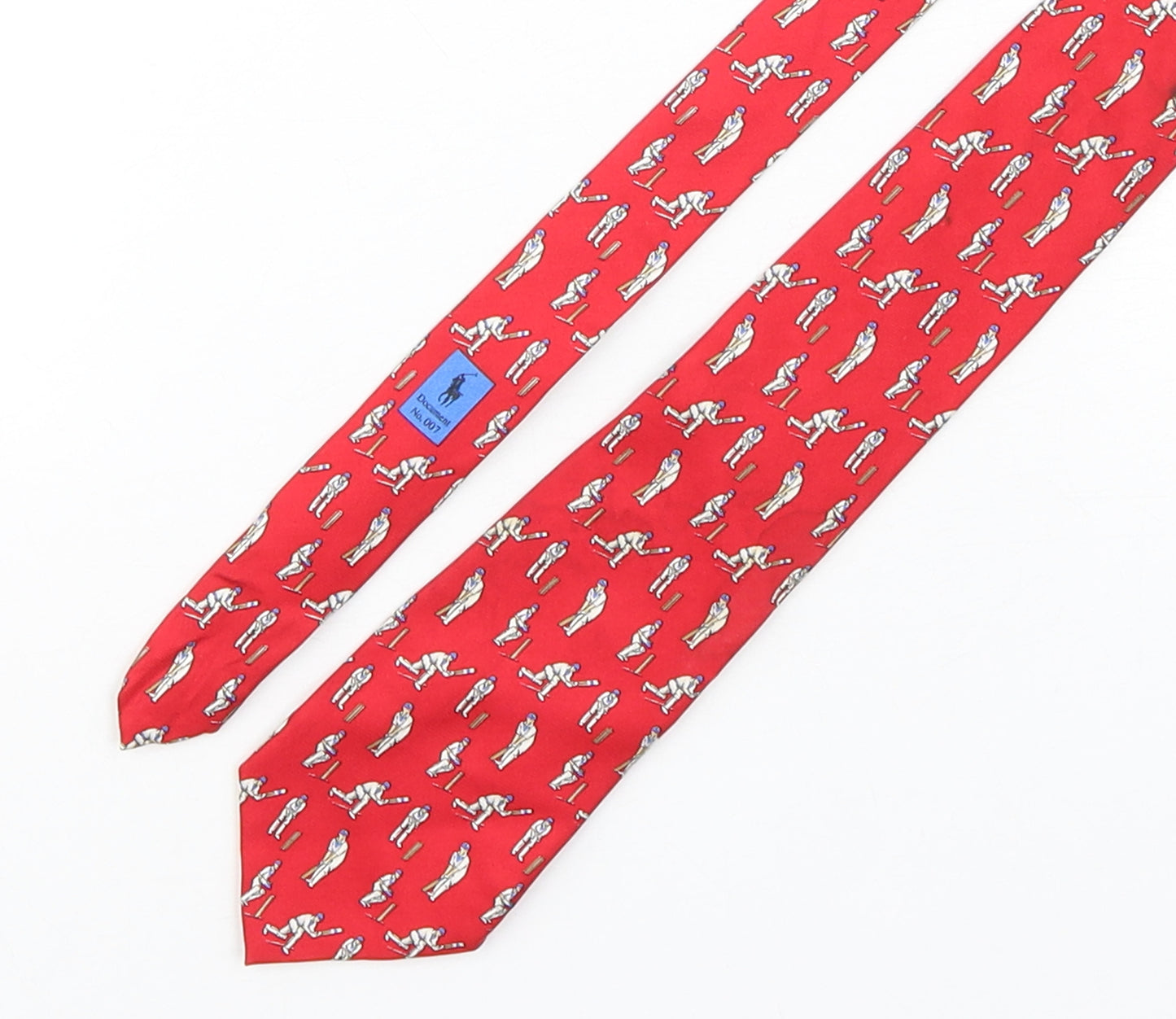 Polo Ralph Lauren Mens Red Geometric Silk Pointed Tie One Size - Cricket