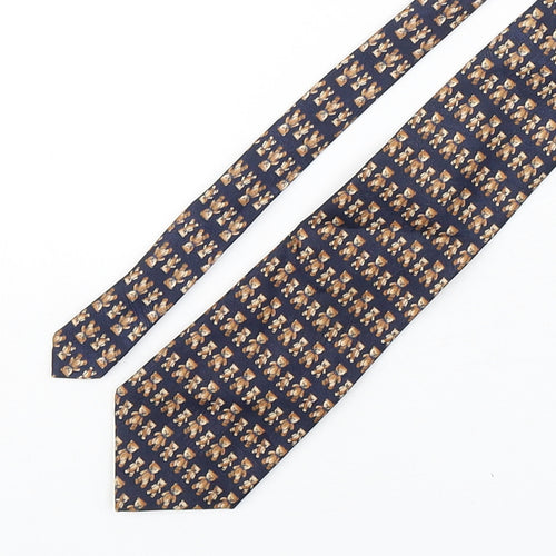Marks and Spencer Mens Multicoloured Geometric Polyester Pointed Tie One Size - Teddy Bear