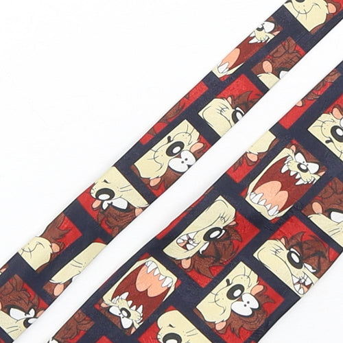 Marks and Spencer Mens Multicoloured Geometric Polyester Pointed Tie One Size - Tasmanian Devil