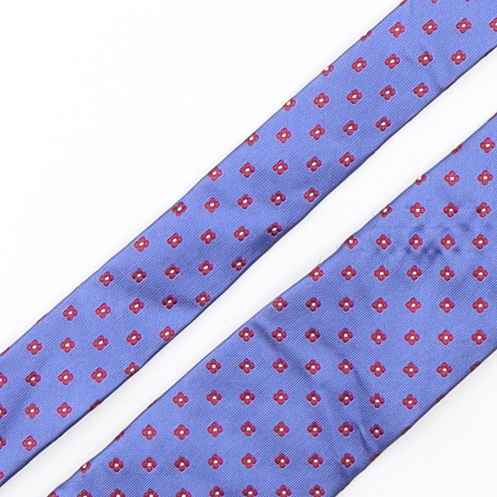 T.M.Lewin  Mens Blue Floral Silk Pointed Tie One Size