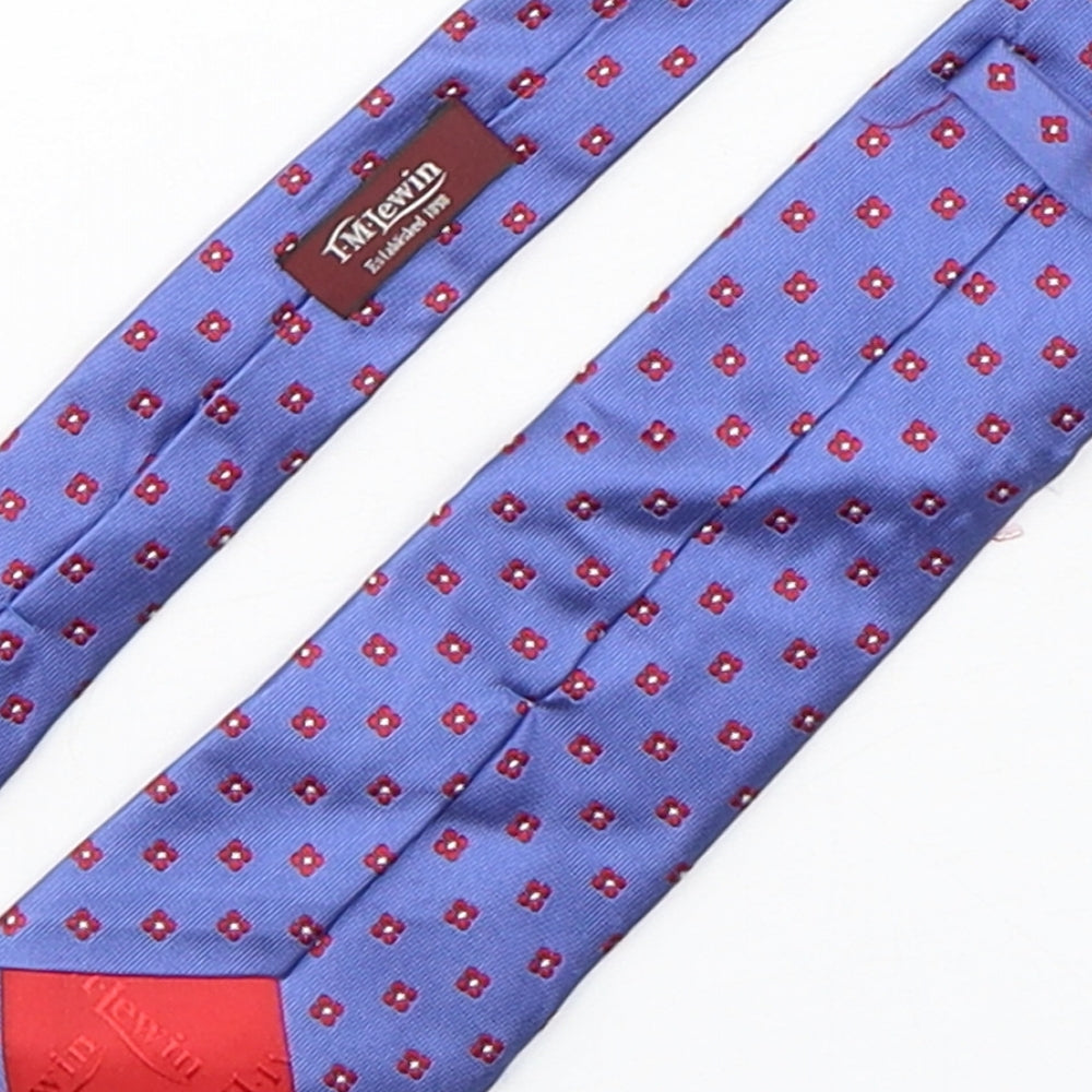 T.M.Lewin  Mens Blue Floral Silk Pointed Tie One Size